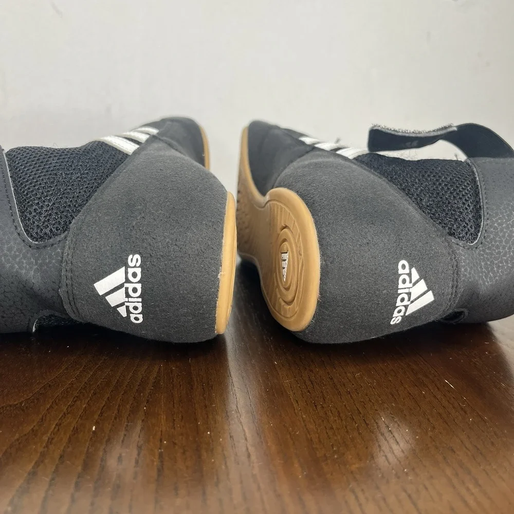 Adidas HVC 2 Shoes Men's 6 Black Wrestling Boxing Athletic Gum‎ Sole Sneakers